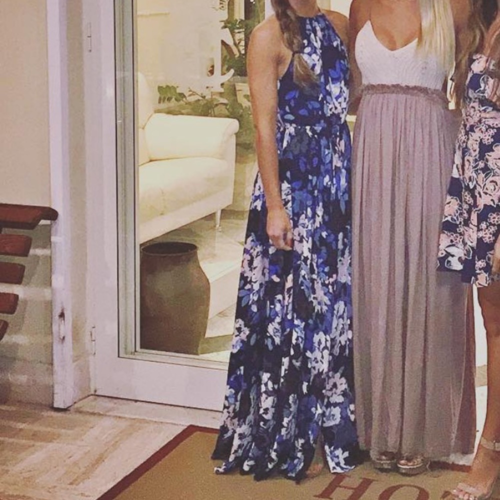 Blue Floral Maxi Dress